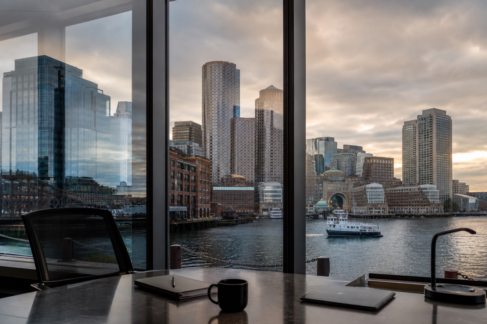 Boston skyline from an ICTGROUP advisory office